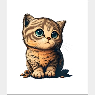 Cute Baby Sad Cat Lover Posters and Art